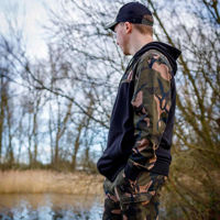 Fox LW Black/Camo Split Zip Hoody