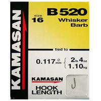 Kamasan Hooks To Nylon B520 Whisker Barbed