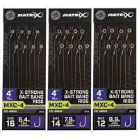 Matrix MXC-4 Barbless X-Strong Bait Band Rigs 4inch