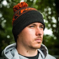 Fox Collection Black & Orange Bobble Hat