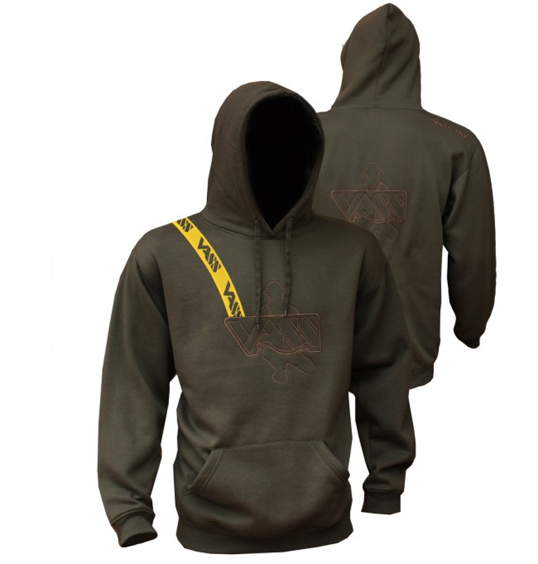 Vass Embroidered Khaki Yellow Strap Hoodies