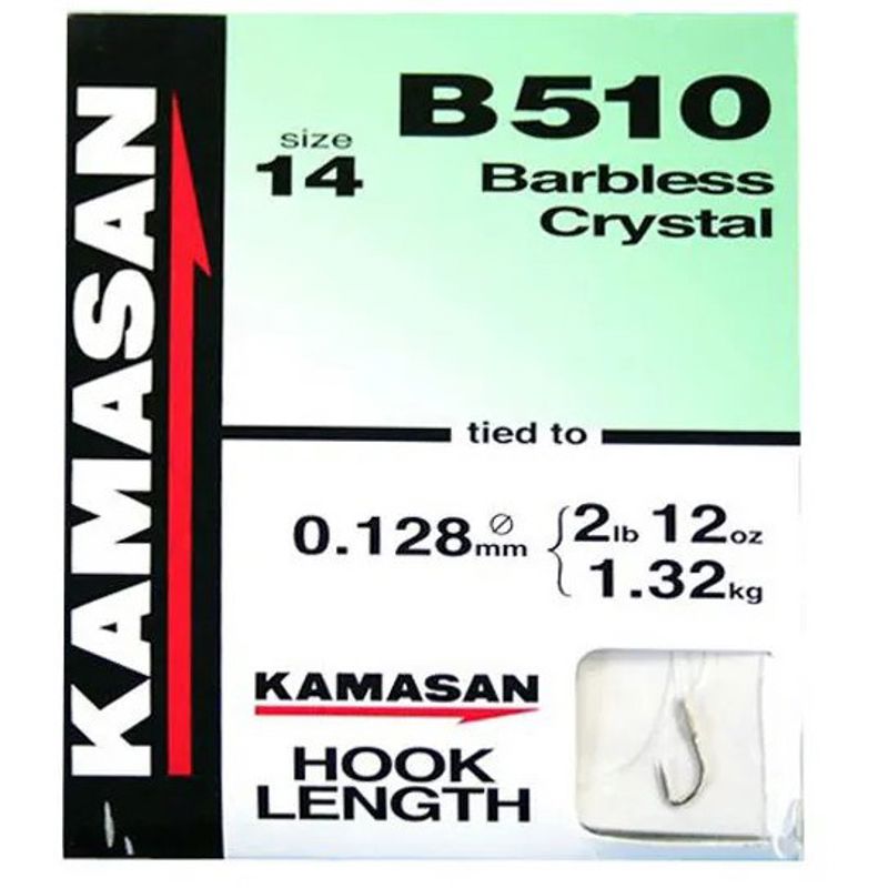 Kamasan Hooks To Nylon B510 Crystal Barbless