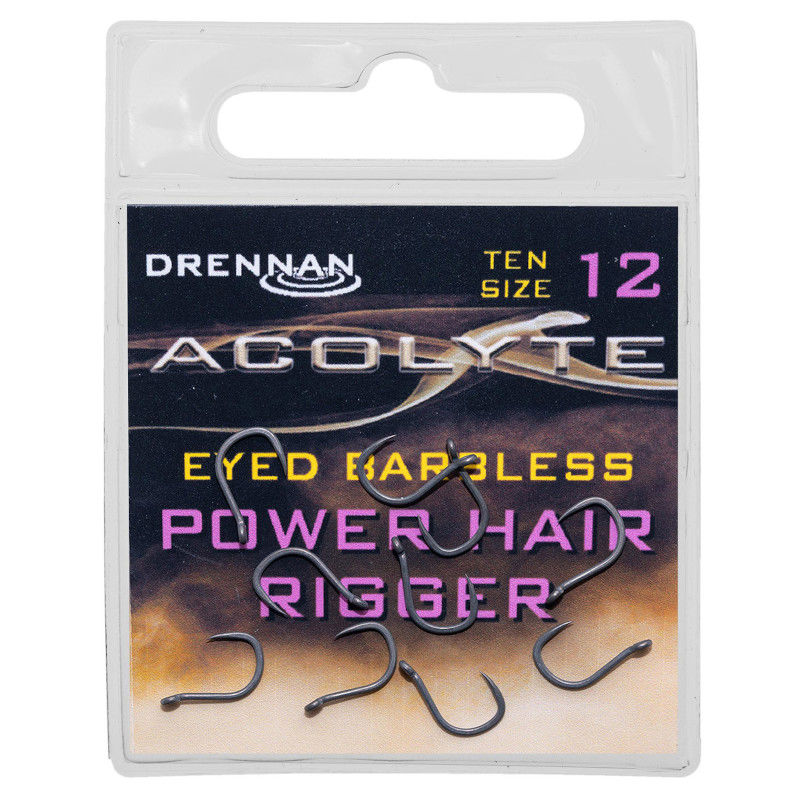 Drennan Acolyte Power Hair Rigger Barbless Eyed Hooks