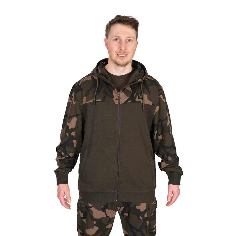 Fox LW Khaki/Camo Split Zip Hoody