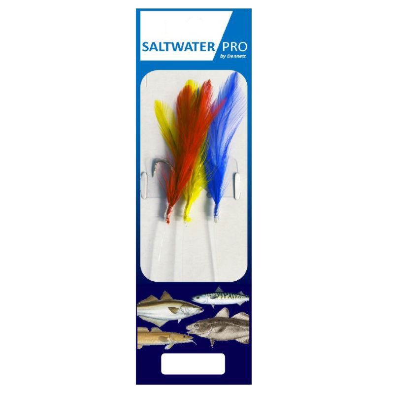 Dennett Saltwater Pro 3 Hook Coloured Feather Rig