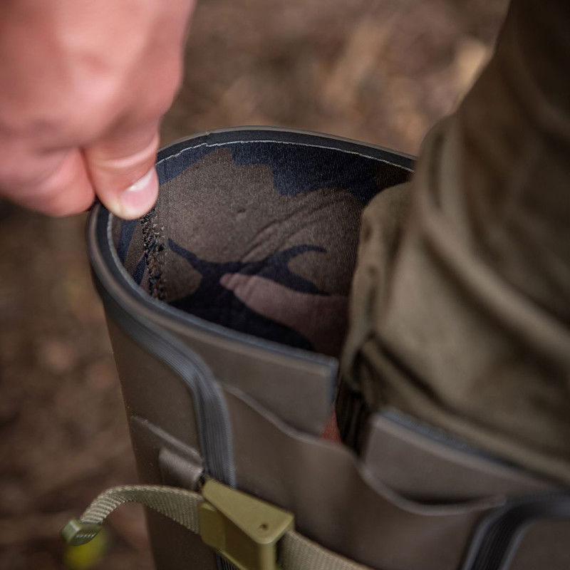 Fox Neoprene Lined Camo/Khaki Rubber Boots